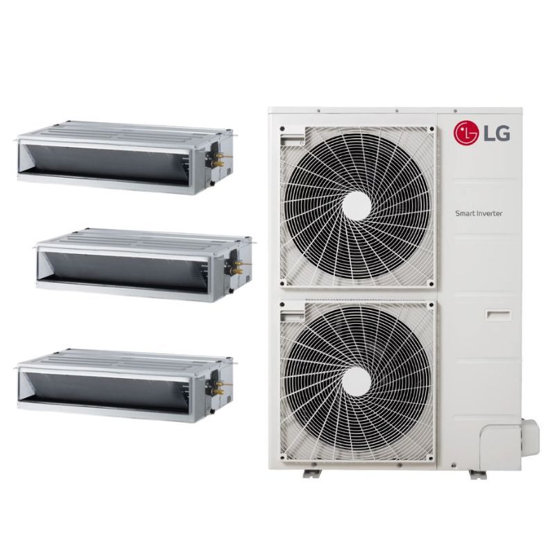  LG 42,000 BTU 3 Zone Concealed Duct Mini Split System - KUMXA421A / KNMKB091A / 2-KNMKB181A
