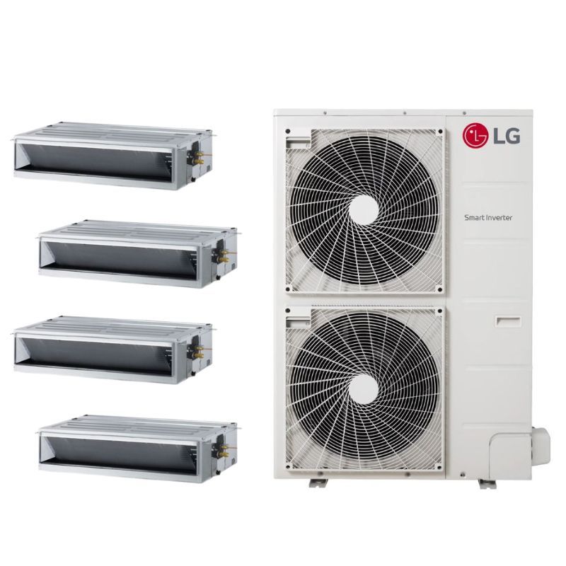 LG 48,000 BTU 4 Zone Concealed Duct Mini Split System - KUMXA481A / 4-KNMKB121A