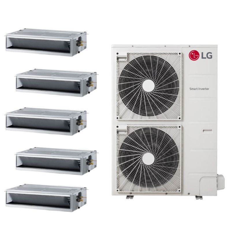LG 48,000 BTU 5 Zone Concealed Duct Mini Split System - KUMXA481A / 2-KNMKB091A / 2-KNMKB121A / KNMKB181A