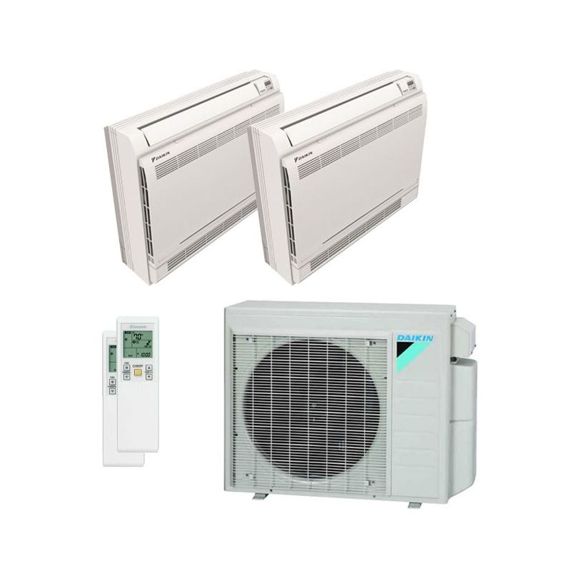 Daikin Mini Split 36,000 BTU 22 SEER Dual Zone Floor Mounted Heat Pump System 9+18 - 4MXL36TVJU / FVXS09WVJU9 / FVXS18NVJU