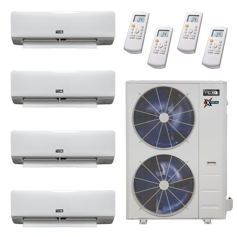 55,000 BTU 22 SEER2 ACiQ 4-Zone Wall Mounted Mini Split System - Extreme Series - WiFi Enabled - 6+12+12+24 - ACIQ-55Z-HH-M5/ACIQ-06W-HH-M/ACIQ-12W-HH-M-2/ACIQ-24W-HH-M