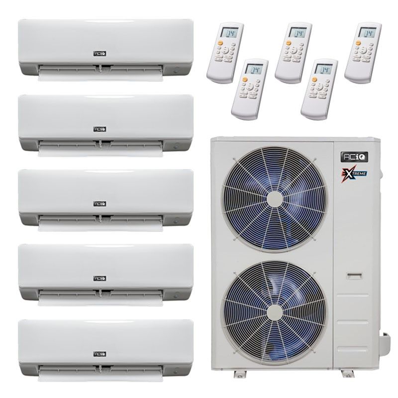 55,000 BTU 22 SEER2 ACiQ 5-Zone Wall Mounted Mini Split System - Extreme Series - WiFi Enabled - 6+6+6+6+24 - ACIQ-55Z-HH-M5 / ACIQ-06W-HH-M-4/ ACIQ-24W-HH-M