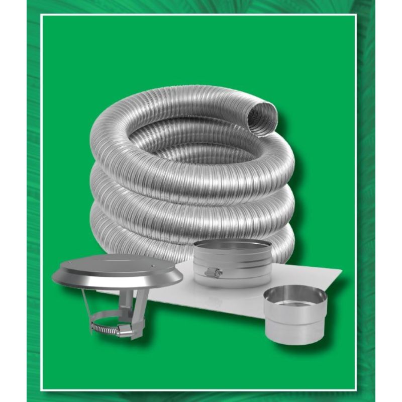 DuraFlex Basic 4" Kit w/ Increaser Tee With Clean-Out Tee Cap - 30' - 4DF304-30K / 4PVP-T31