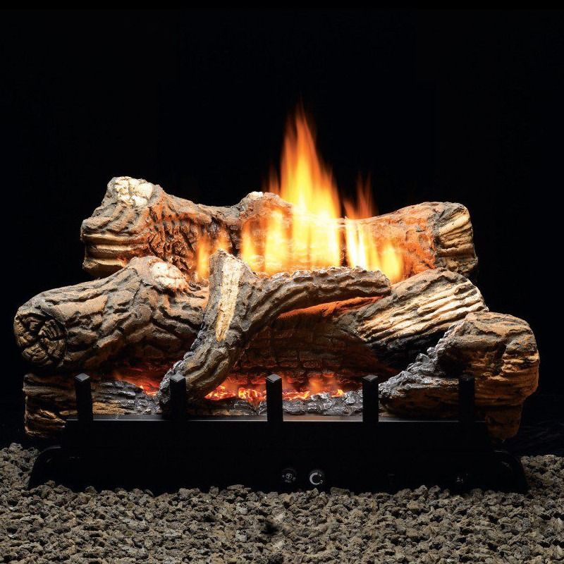 Empire Flint Hill Ventless Gas Logs with Remote Ready Millivolt Control Contour Burner