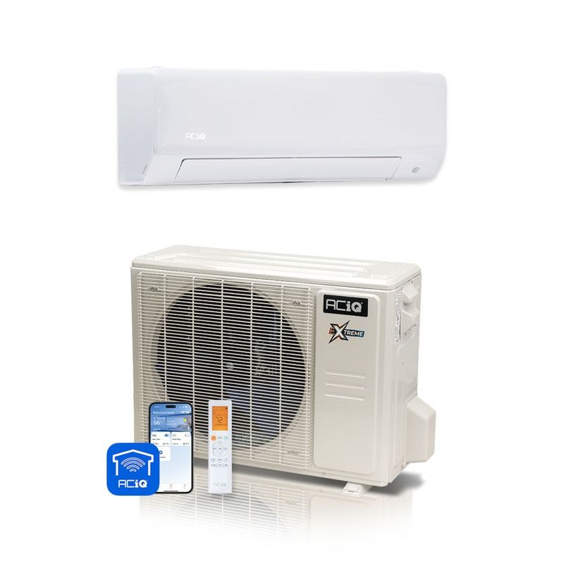 18,000 BTU ACiQ Extreme 21.5 SEER2 Single Zone Wall Mount Mini Split Heat Pump System - R454B | 230V - ACIQ-18ZPL-HP230C / ACIQ-18W-HH-MD