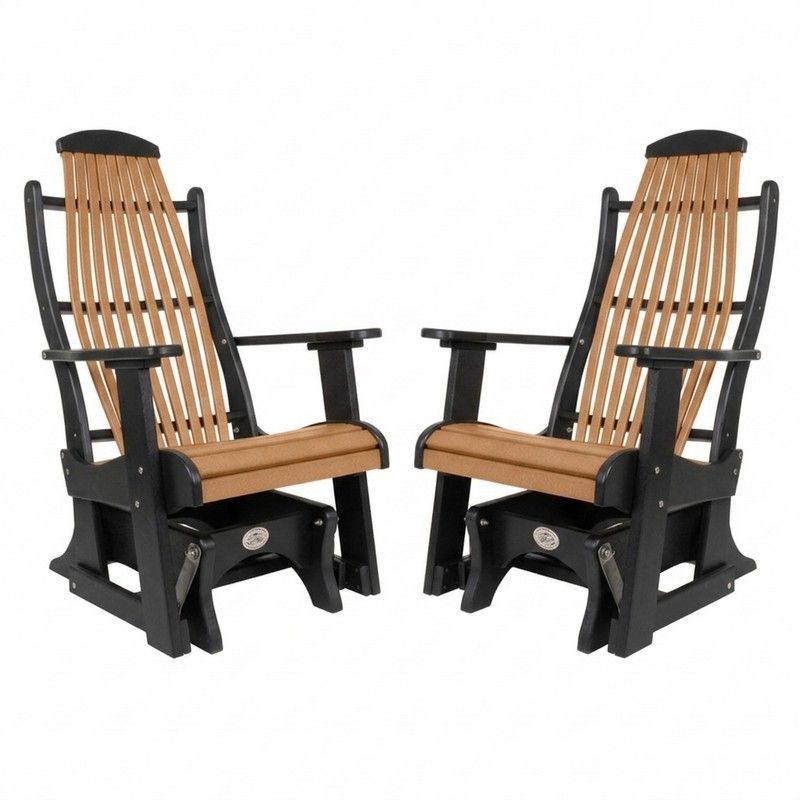 Outdoor Poly Furniture Set of 2 Blue Ridge Single Gliders by Infinity Living