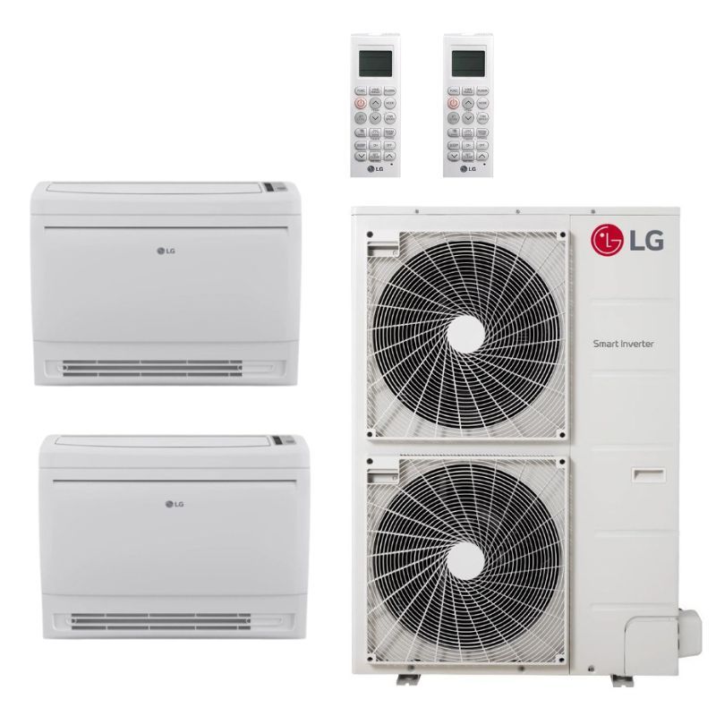LG 36,000 BTU 2 Zone Low Wall Console Ductless Mini Split System - KUMXA361A / 2-KNMQB151A