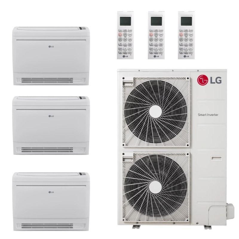 LG 36,000 BTU 3 Zone Low Wall Console Ductless Mini Split System - KUMXA361A / KNUQB091A / KNUQB121A / KNMQB151A