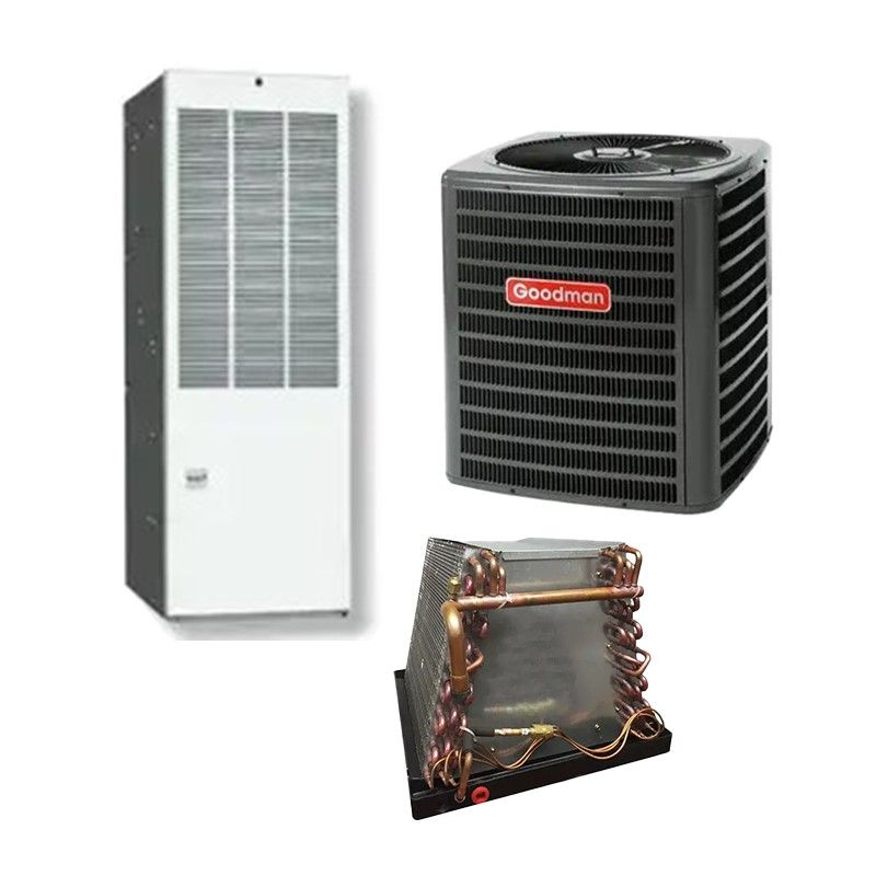 2 Ton 14.3 SEER2 80% AFUE 77,000 BTU Goodman Mobile Home Heat Pump and Gas Furnace System with M-Series Coil - GSZB402410 / MG1E-077B / 1036A-MH