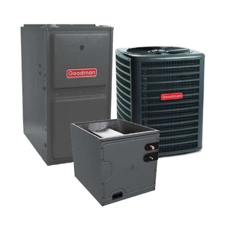 2.5 Ton 13.6 SEER2 92% AFUE 100,000 BTU Goodman Gas Furnace and R32 Air Conditioner System - Upflow - GLXS3BN3010 / CAPTA3022C3 / GM9S921004CN