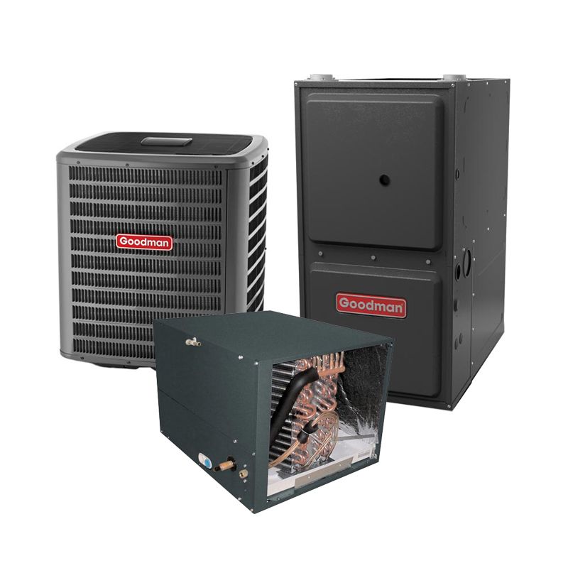 2 Ton 16 SEER 97% AFUE 100,000 BTU Goodman Furnace and Air Conditioner System - Horizontal