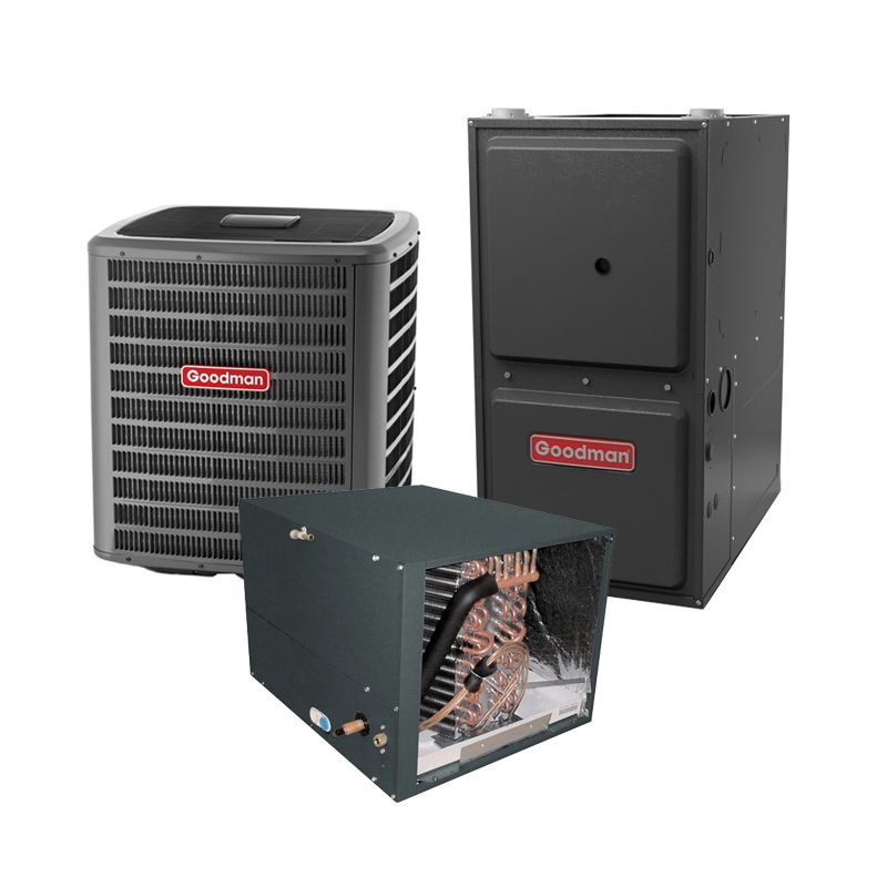 3 Ton 15 SEER 96% AFUE 40,000 BTU Goodman Furnace and Air Conditioner System - Horizontal