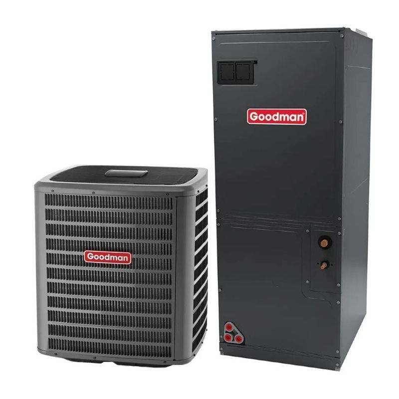 5 Ton 16.2 SEER2 Two Stage Goodman Heat Pump Air Conditioner System - Multi-Positional - GLZT7CA6010 / AMVT60DP1300