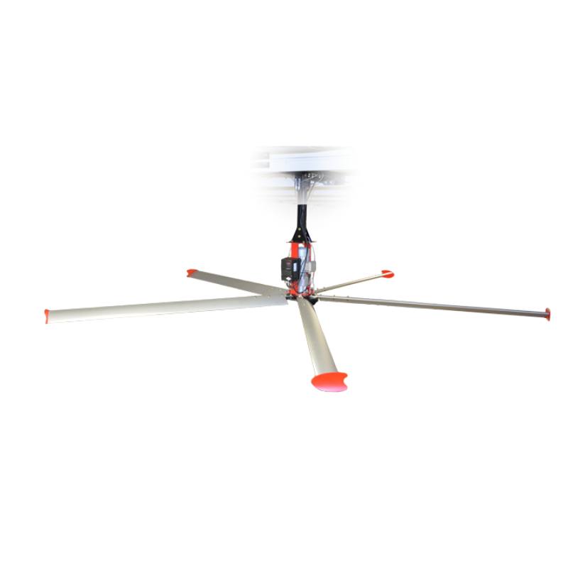 High Performance 500 Series 10Ft HVLS Ceiling Fan Gear Box Motor 57,533 CFM Covers 8000 Sq Ft 480v 3 Phase with Digital Control - 5104607111