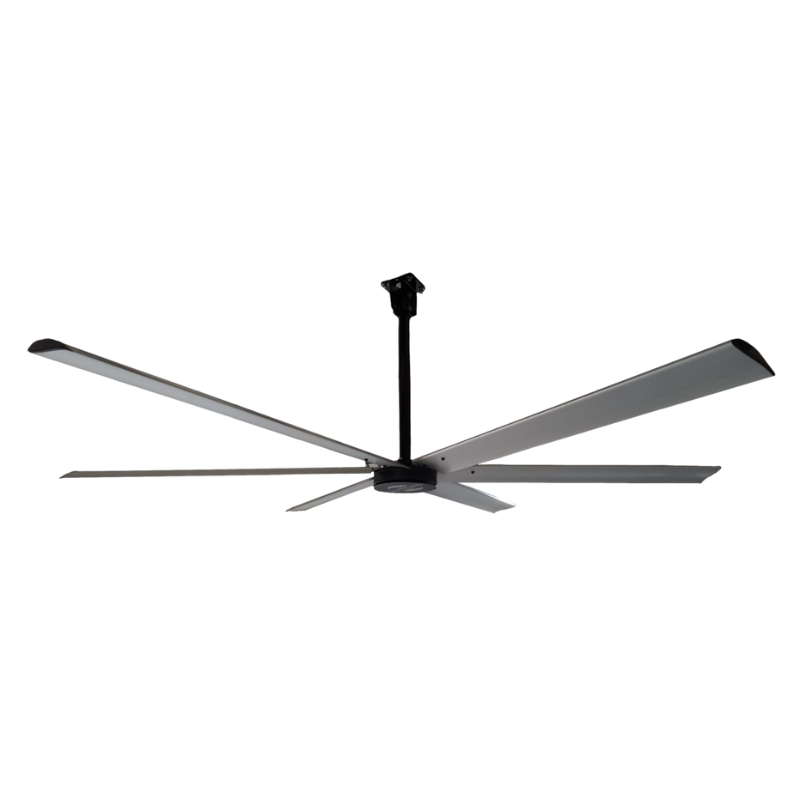 High Performance 600 Series 12Ft HVLS Ceiling Fan Direct Drive 62,774 CFM Covers 4900 Sq Ft 208/240V 1 Phase with Digital Control - 6122604111