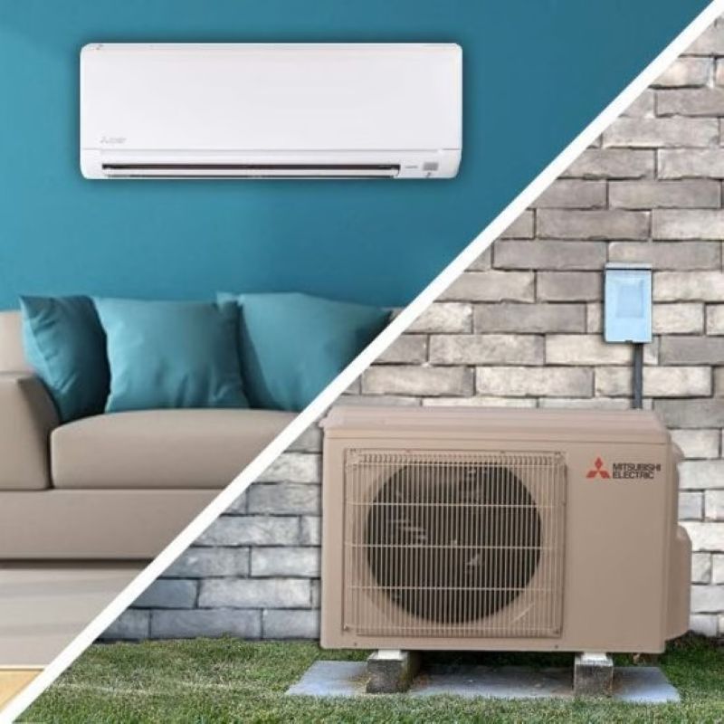 Mitsubishi 9,000 BTU JX-Series 20 SEER2 Single Zone Wall Mount Mini Split Heat Pump System – R454B | 115V