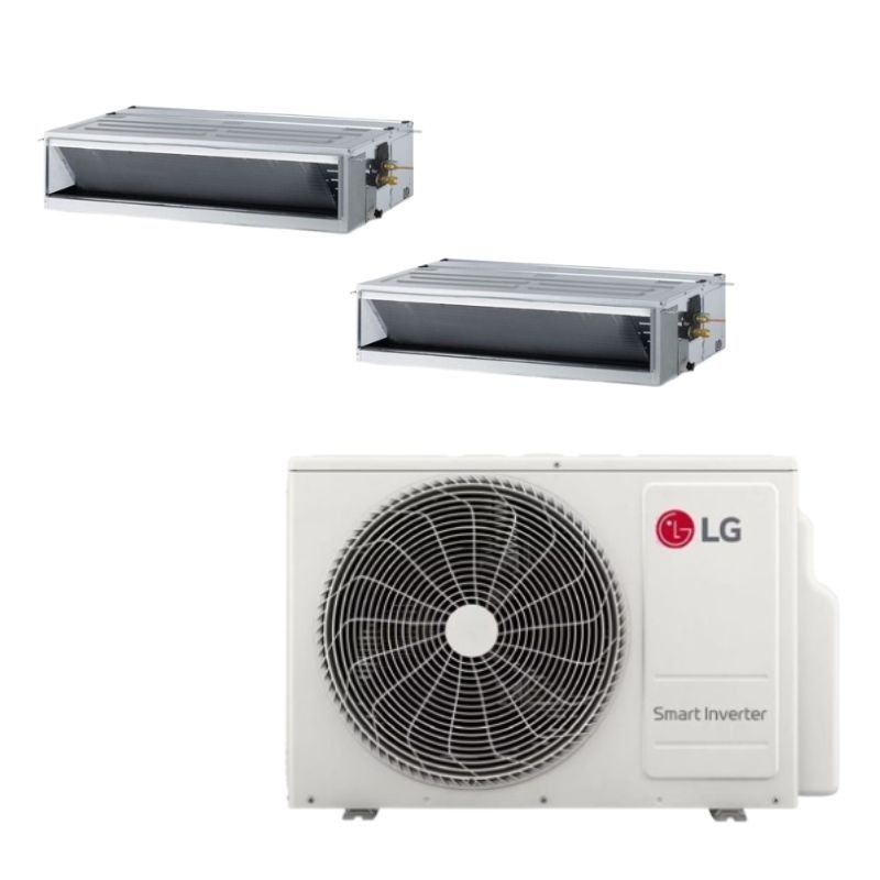 LG 30,000 BTU 2 Zone Concealed Duct Mini Split System - KUMXB301A / KNMKB091A / KNMKB181A