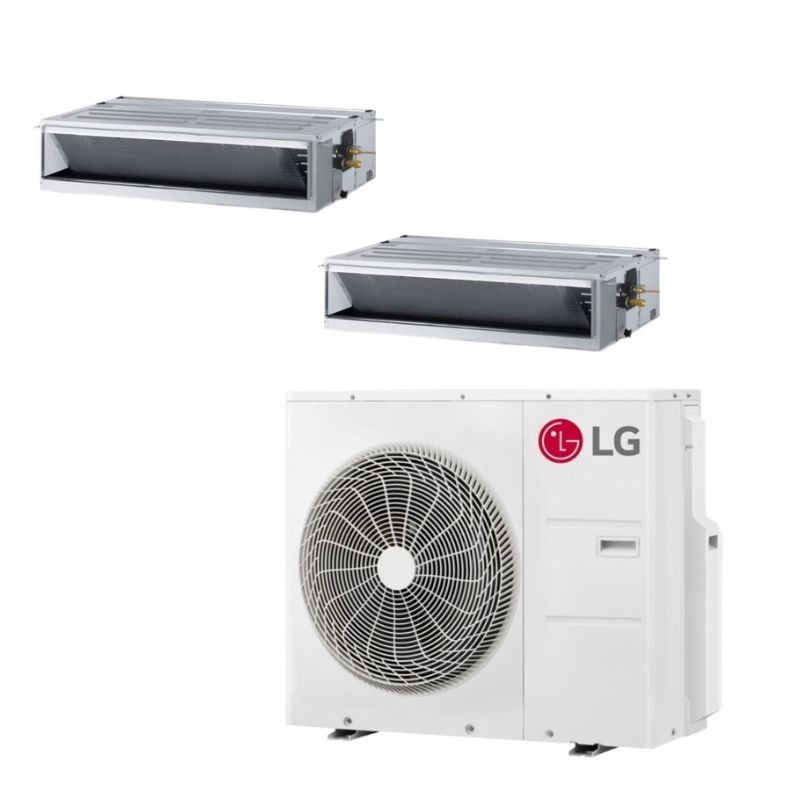 LG 30,000 BTU 2 Zone Concealed Duct Mini Split System - KUMXA301A / 2-KNMKB181A