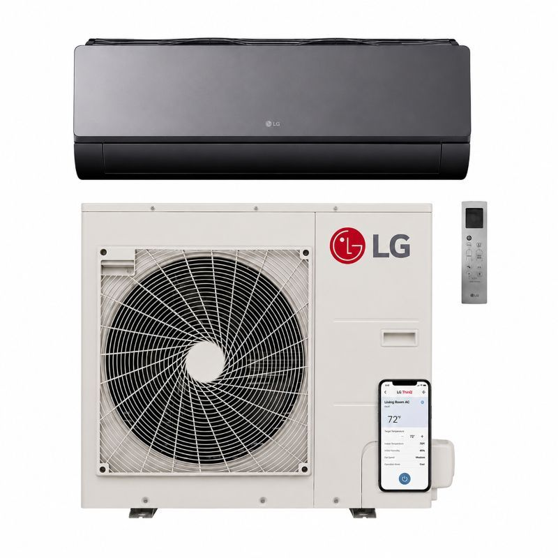 LG 18,000 BTU Art Cool Mirror 23 Seer Single Zone Wall Mounted Mini Split Heat Pump System - R32 | 230V