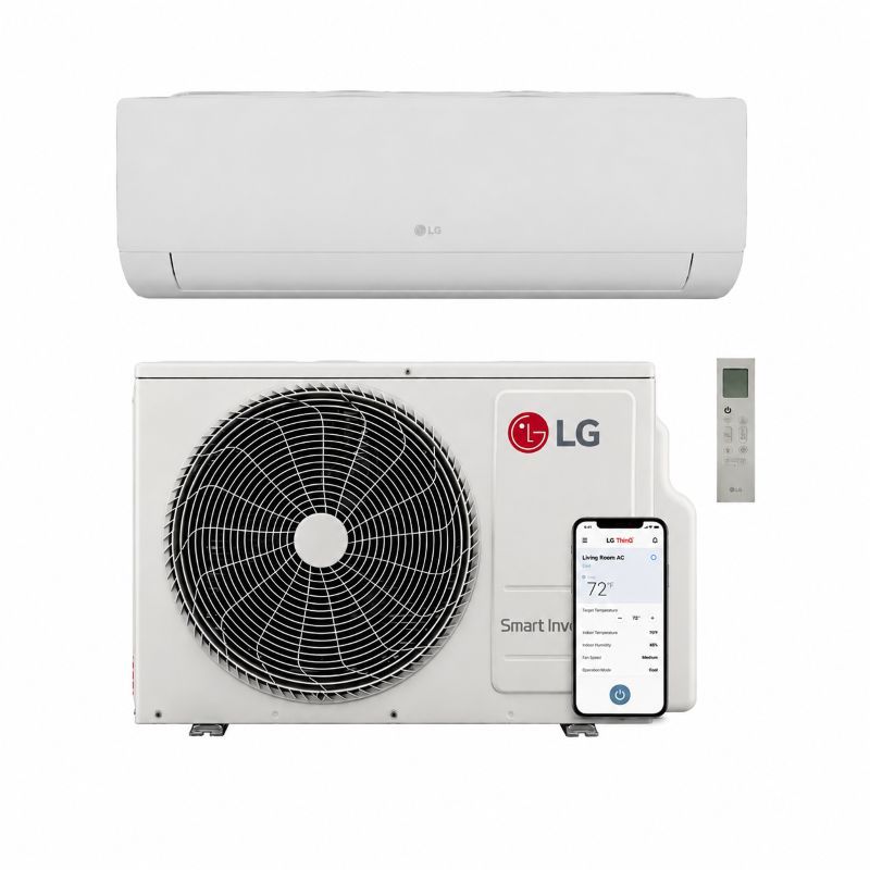 LG 18000 BTU 18 SEER2 Single Zone Wall Mount Mini Split Heat Pump System R32 | 230V 