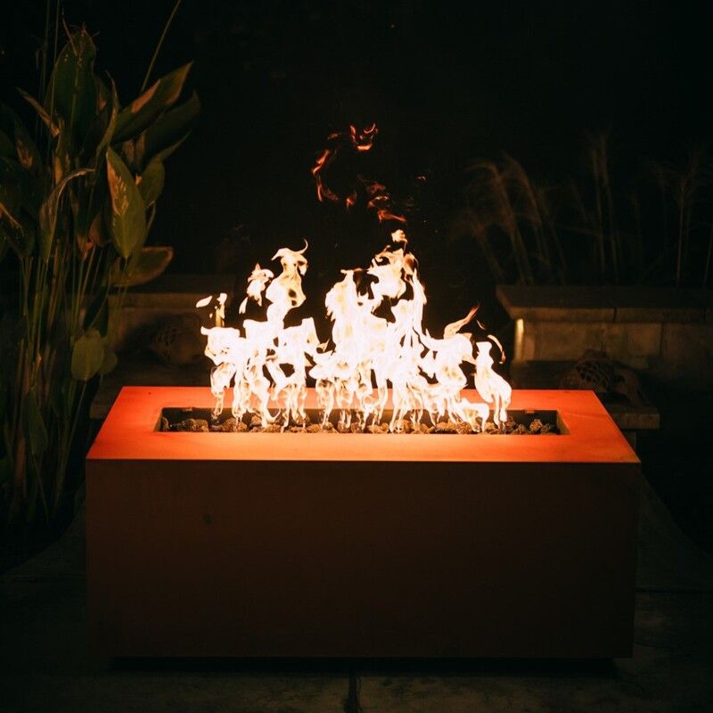 Fire Pit Art 72" Linear Artisan Carbon Steel Gas Fire Pit With Stainless Steel Burner Kit