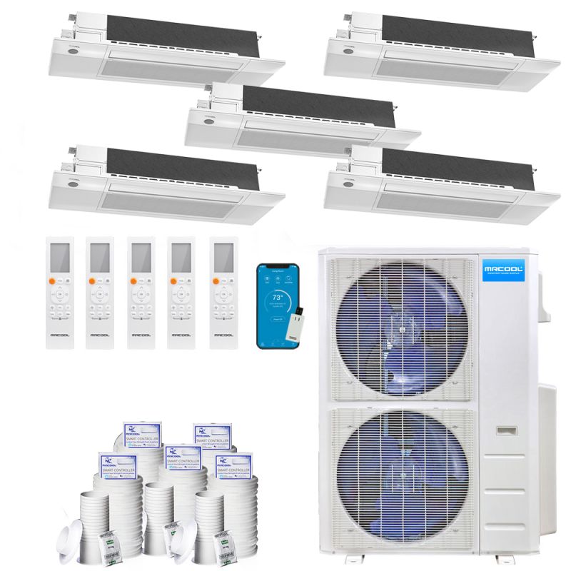 DIY 48,000 BTU 20.5 SEER2 MRCOOL 5 Zone Ceiling Cassette Air Handler 9+9+9+9+12 - DIY-MULTI5-48HP / DIYCASSETTE09-4 / DIYCASSETTE12