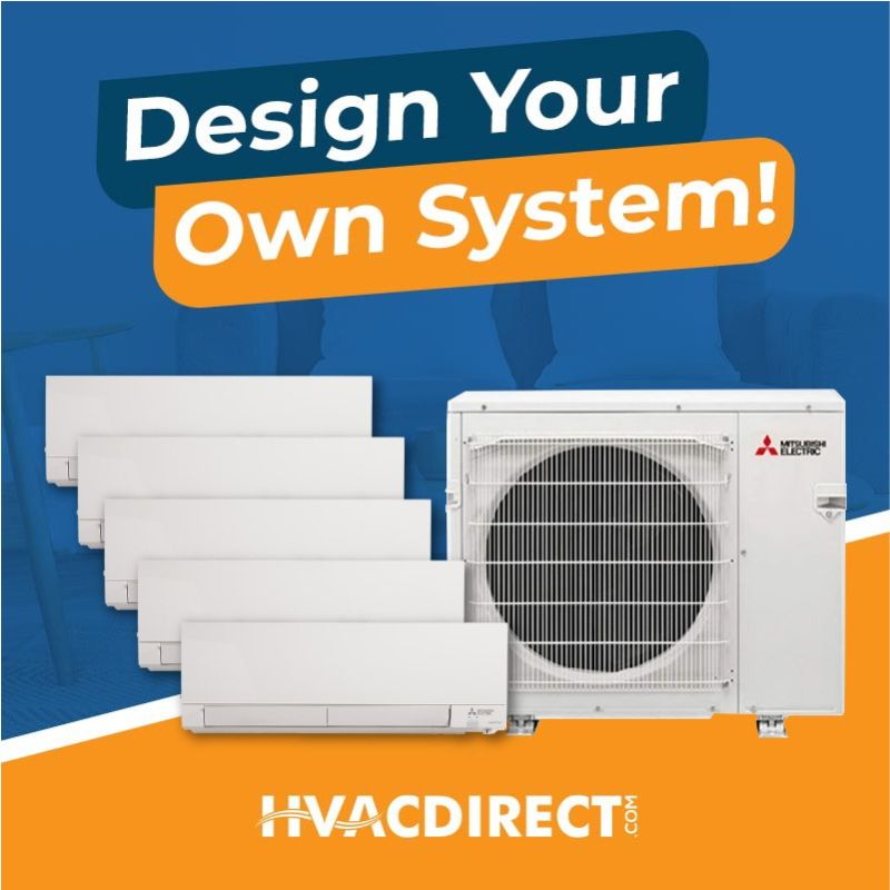 Mitsubishi 5 Zone Mini Split System - Design Your Own R454B