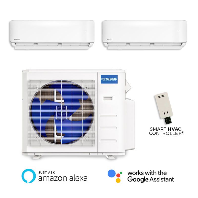 36,000 MRCOOL 5th Gen DIY 23 SEER2 2 Zone Wall Mounted Mini Split Heat Pump System - R-454B | 6 + 18 DIY-MULTI5-36HP230D / DIY-06-WM / DIY-18-WM