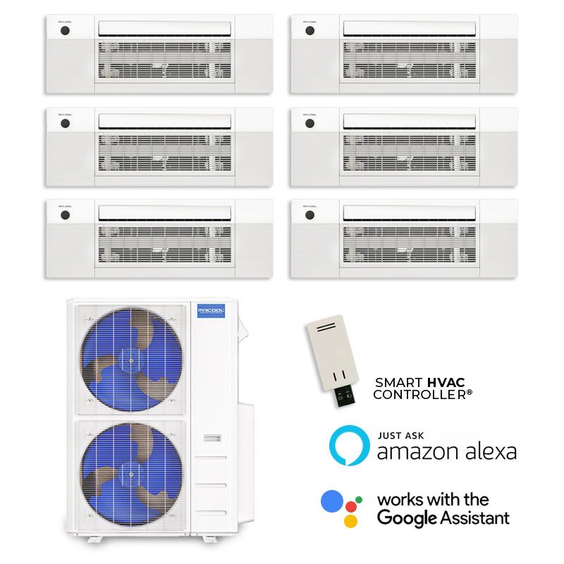 55,000-BTU-MRCOOL-DIY-5th-Gen-22-SEER2-Six-Zone-Ceiling-Cassette-Mini-Split-Heat-Pump-System-R454B-|-230V-6-6-6-9-12-18-DIY-MULTI6-55HP-DIYCASSETTE06HP-230-3-DIYCASSETTE09HP-230-DIYCASSETTE12HP-230-DIYCASSETTE18HP-230