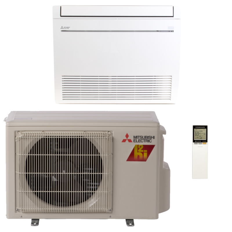 12,000 BTU 25.5 SEER Floor Mounted Mitsubishi Mini Split H2i Hyper