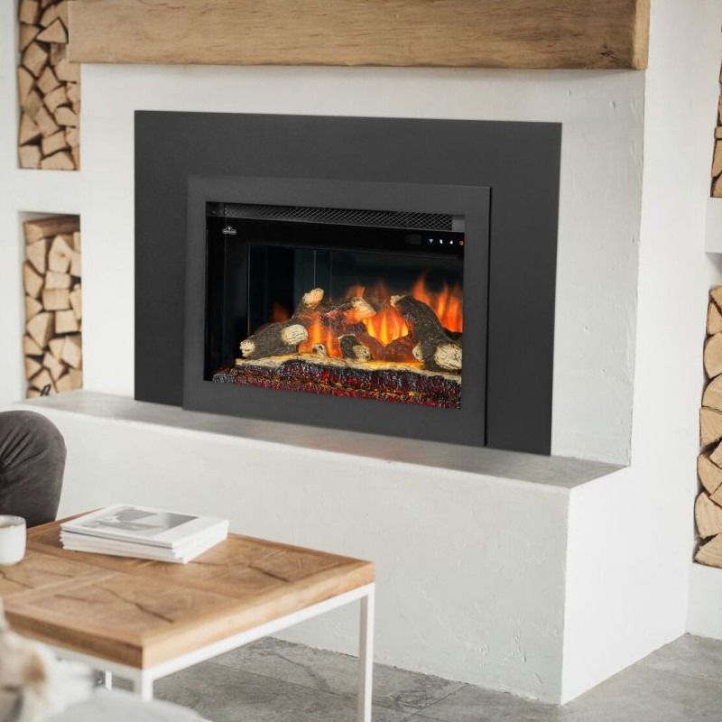 Napoleon Rosedale 26" Electric Fireplace Insert with Remote, Heater & Log Set for 120V - NEFB26H-MF
