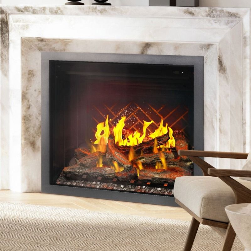 Napoleon Elevation X 36" LCD Electric Fireplace with Remote, Heater & Log Set for 120V - NEFB36LCD-MF