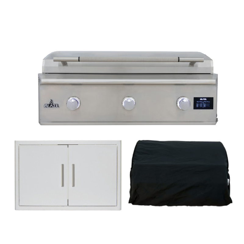 Blaze LTE Pro 40-Inch 3 Burner Gas Griddle & Outdoor Kitchen Package - BLZ-GRID40-LP / BLZ-GRID40-NG