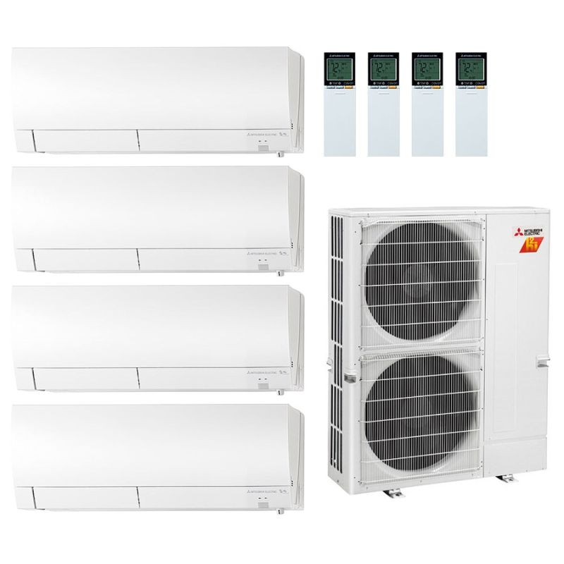 42,000 BTU Mitsubishi GX-Series 4-Zone Mini Split | 23 SEER2, R454B, 6k + 6k + 6k + 9k Units
