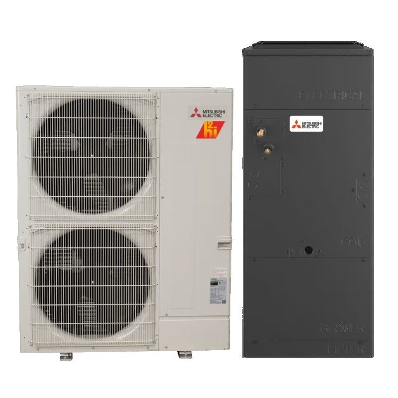 Mitsubishi 30,000 BTU SEZ-AD-Series 17.6 SEER2 Single Zone Ducted H2i Central Air Mini Split Hyper Heat Pump System - R454B | 230V - PUZ-AK30NLHZ / PVA-AA30NL