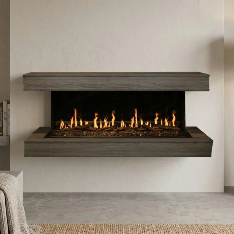 Modern Flames Floating Mantel for 76" Orion Electric Fireplacein Driftwood Grey - WSS-OR76-DW