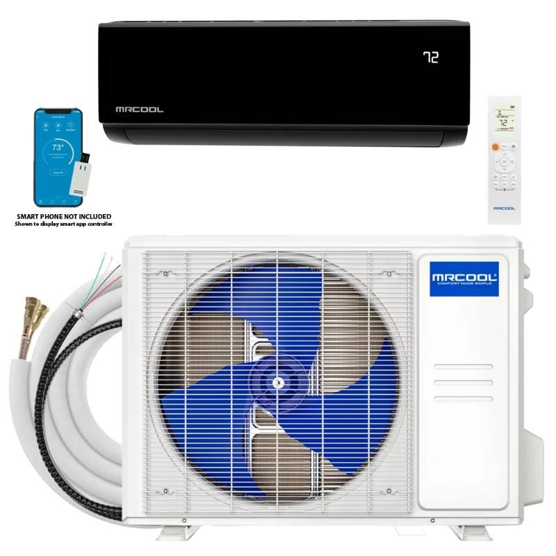 MRCOOL 24,000 BTU DIY Select Series 16.5 SEER2 Single Zone Black Wall Mounted Mini Split Heat Pump System with 11.5 ft. Line Set – R454B | 230V  