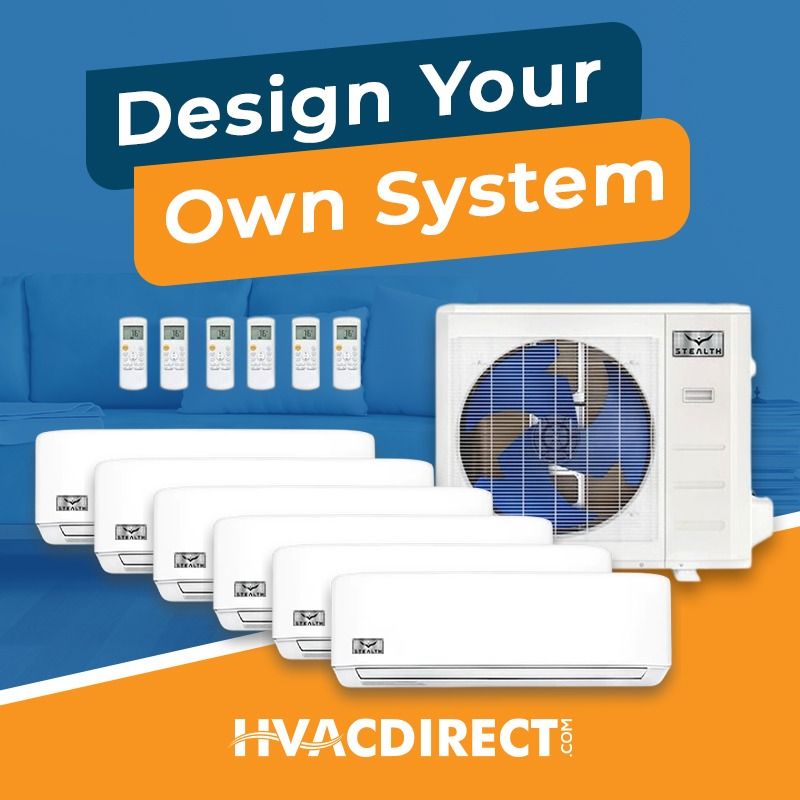 Stealth DIYCOOL Design Your Own 6 Zone Heat Pump System R454B