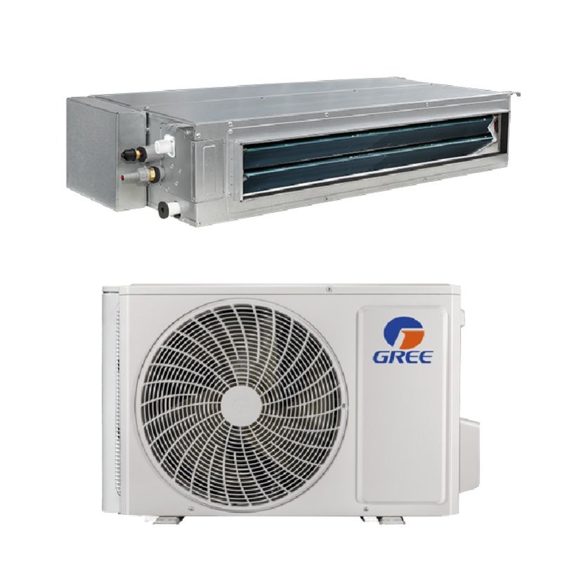 24,000 BTU Gree Sapphire 22 SEER2 Single Zone Slim Concealed Duct Mini Split Heat Pump System - R32 | 230V