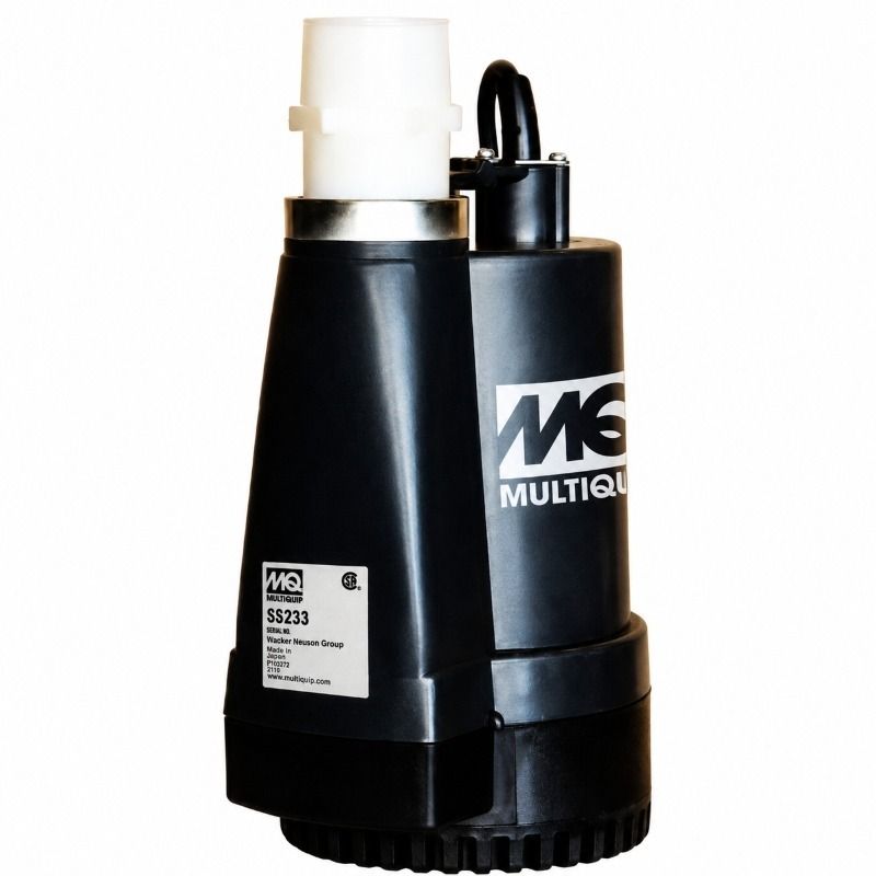 Multiquip Submersible Centrifugal Pump | 1/2 HP | Heavy Polymer | Max 55 GPM | Max 32 ft. Head | 115V | 9 ft. Cord | SS233 - SS233