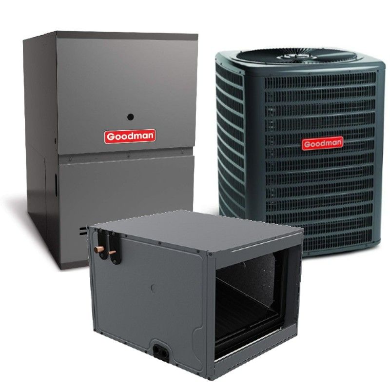 Goodman 2 Ton 13.4 SEER2 80% AFUE 60,000 BTU Furnace and AC System - R32 Horizontal | Low NOx