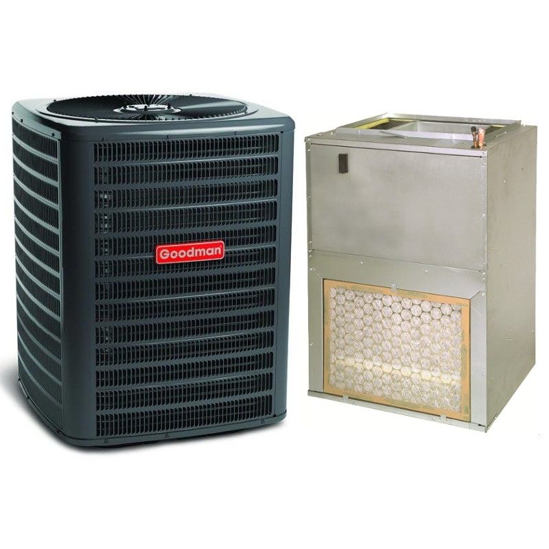 2 Ton 14 SEER2 Goodman Wall-Mount R32 Air Conditioner Split System with 5kW Heat - GLXS3BN2410 / AWST24SU1305
