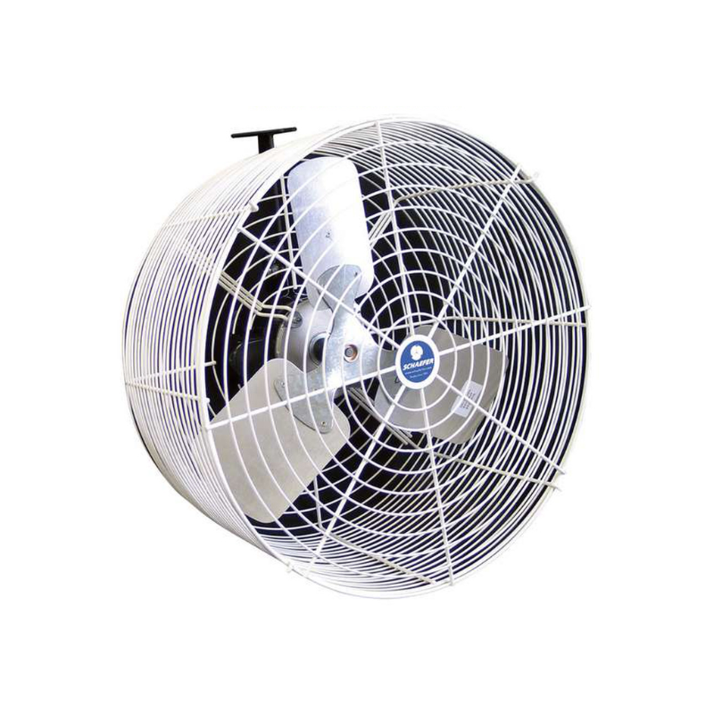 Schaefer 24” Versa-Kool Circulation Fan with Cord & Mount, Powder Coated Steel Guard, 1 Phase - White