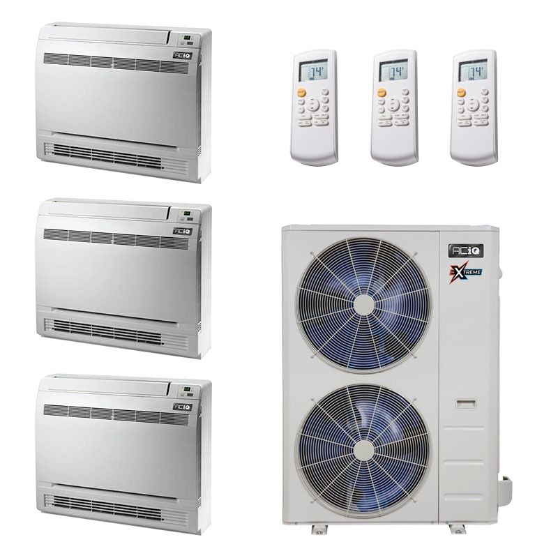 55,000 BTU 22 SEER2 ACiQ 3-Zone Floor or Ceiling Mounted Mini Split System Extreme Series - 24+24+24 - ACIQ-55Z-HH-M5/ACIQ-24FM-HH-M-3
