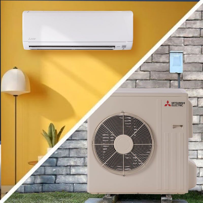 24,000 BTU Mitsubishi WR-Series 18 SEER2 Single Wall Mounted Mini