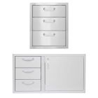 BBQ Direct Outdoor 2-Piece Kitchen Set With 39-Inch Access Door & Triple Drawer Combo & 16-Inch Triple Access Drawer