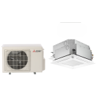 Mitsubishi 20,000 BTU SLZ-AF-Series 20 SEER2 2 Zone Ceiling Cassette Mini Split Heat Pump System – R454B | 230V - 9 + 12