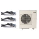 40,500 BTU Mitsubishi M-Series 19.3 SEER2 Three Zone Ceiling Cassette Mini Split Heat Pump System