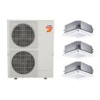 Mitsubishi 42,000 BTU SEZ-AD-Series 21.5 SEER2 3 Zone Ceiling Cassette Mini Split Hyper Heat Pump System - R454B | 230V - 15 + 15 + 15