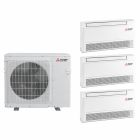 Mitsubishi 24,000 BTU SEZ-AD-Series 20 SEER2 3 Zone Floor Mount Mini Split Heat Pump System - R454B | 230V - 9 + 9 + 9